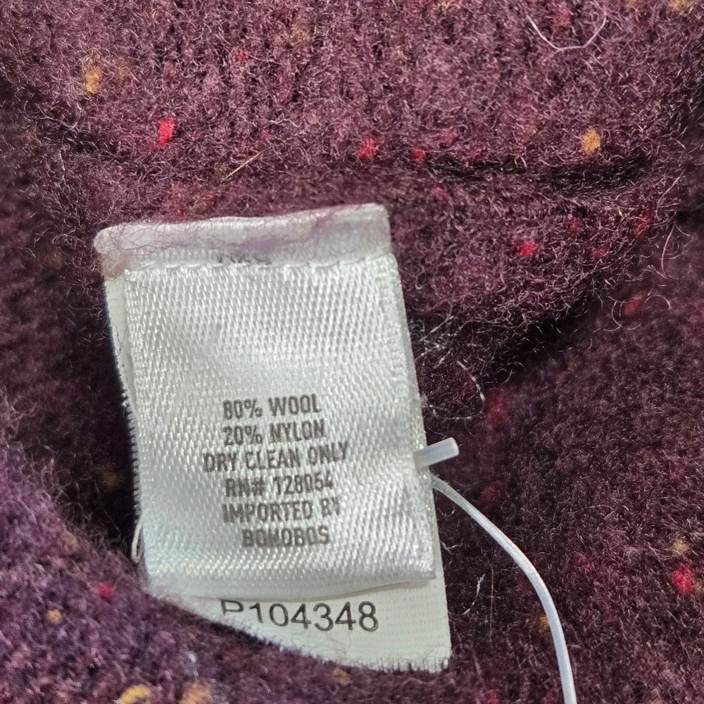 Bonobos Sweater Boys M Purple Cardigan Shawl Collar Pockets Wool Nylon